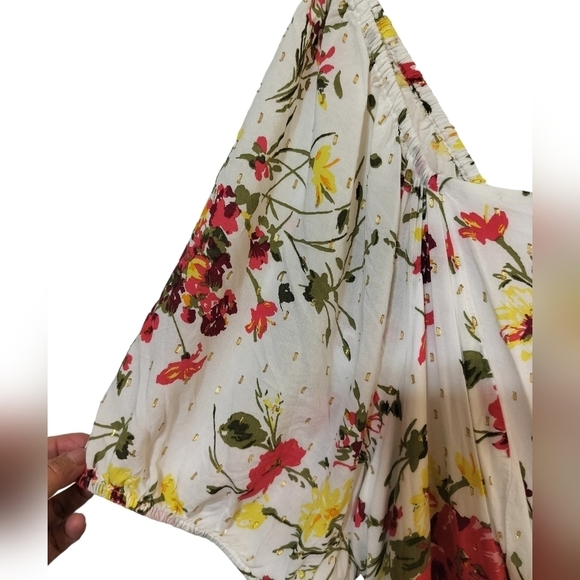 (1551) Lane Bryant Convertible Puff-Sleeve Tiered Midi Dress Plus Size 26 - Picture 6 of 12